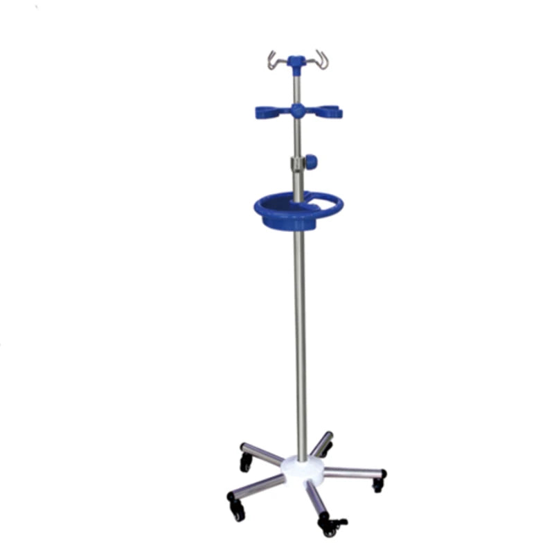 EU-IV533 Hospital Medical Folding  Stand Collapsible IV Pole Stand With Bottle Rack And Tray