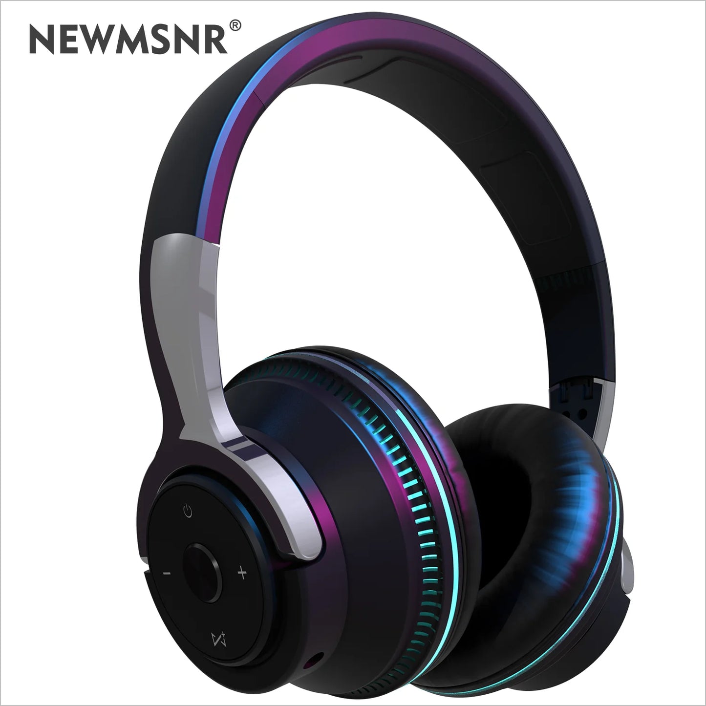 #Bluetooth Headphones Head-mounted Noise Reduction Wireless Headset for Phones PC Gaming Headsets Heavy Bass Colorful LED Lights