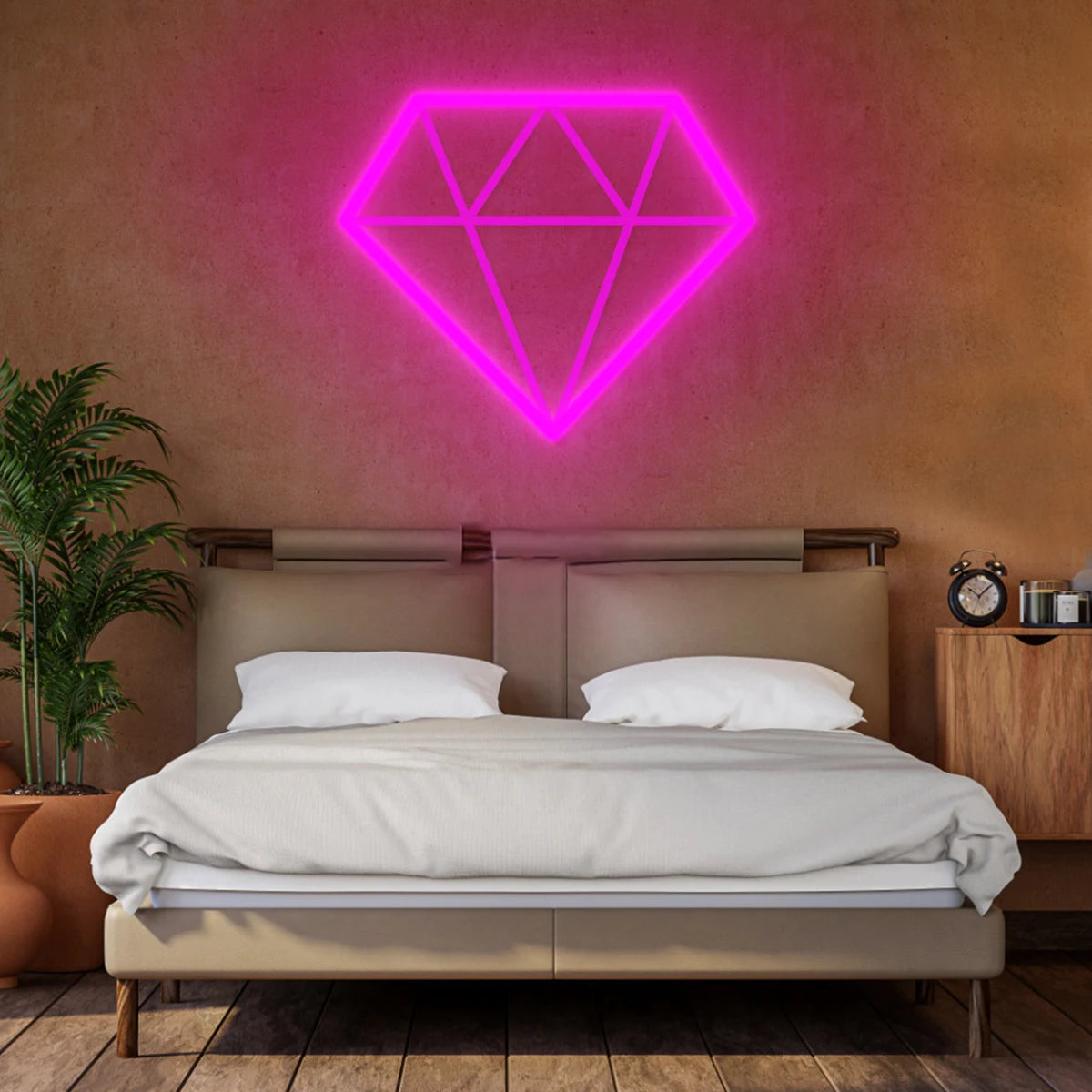 Diamond Neon Sign for Decoration, Wedding Style, Home, Shop, Bar, Party, Club Game Room, Wall Decor Neon Art LED Light Girl Gift