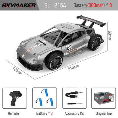 RC Metal Car Toys 1/24 2.4G High Speed Remote Control Mini Scale Model Vehicle Electric Metal RC Car Toys for Boys Children Gift