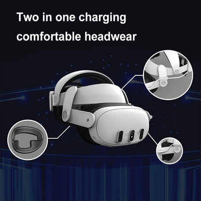 Head Strap for Meta/Oculus Quest3 with 6000mAh Battery VR Headset Elite Strap Replacement Headset Elite Strap for Meta Quest3