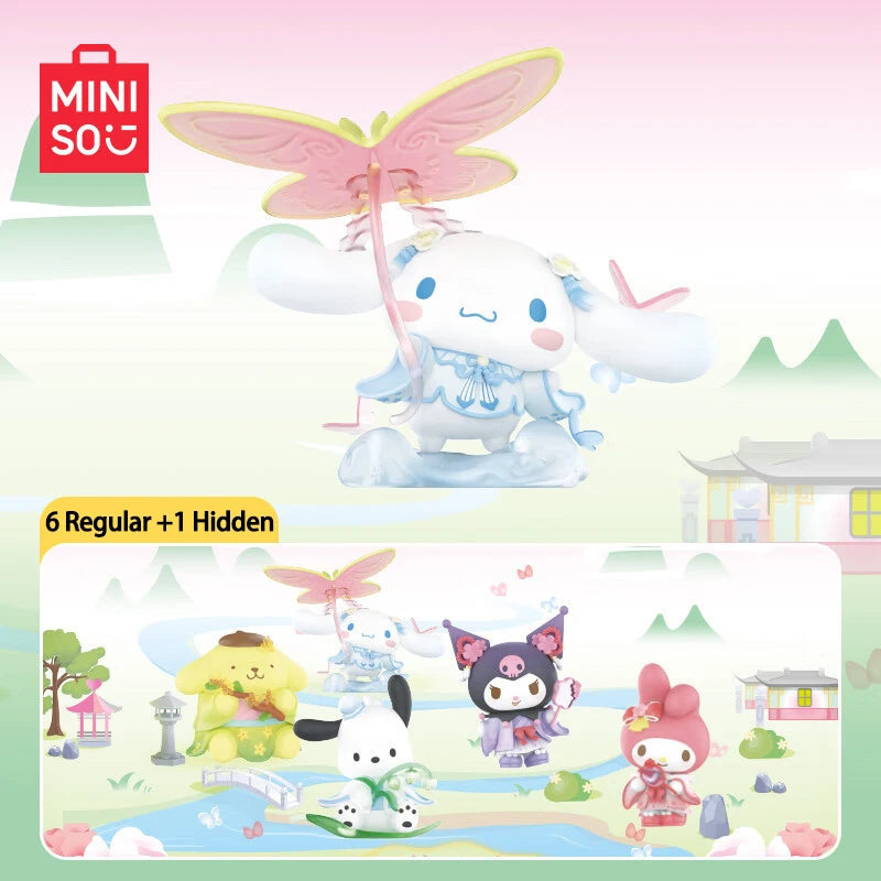 MINISO Sanrio Blind Box New rhyme flower dress Series Ornament Mystery Box Children's Day Christmas gift Toy Genuine Products