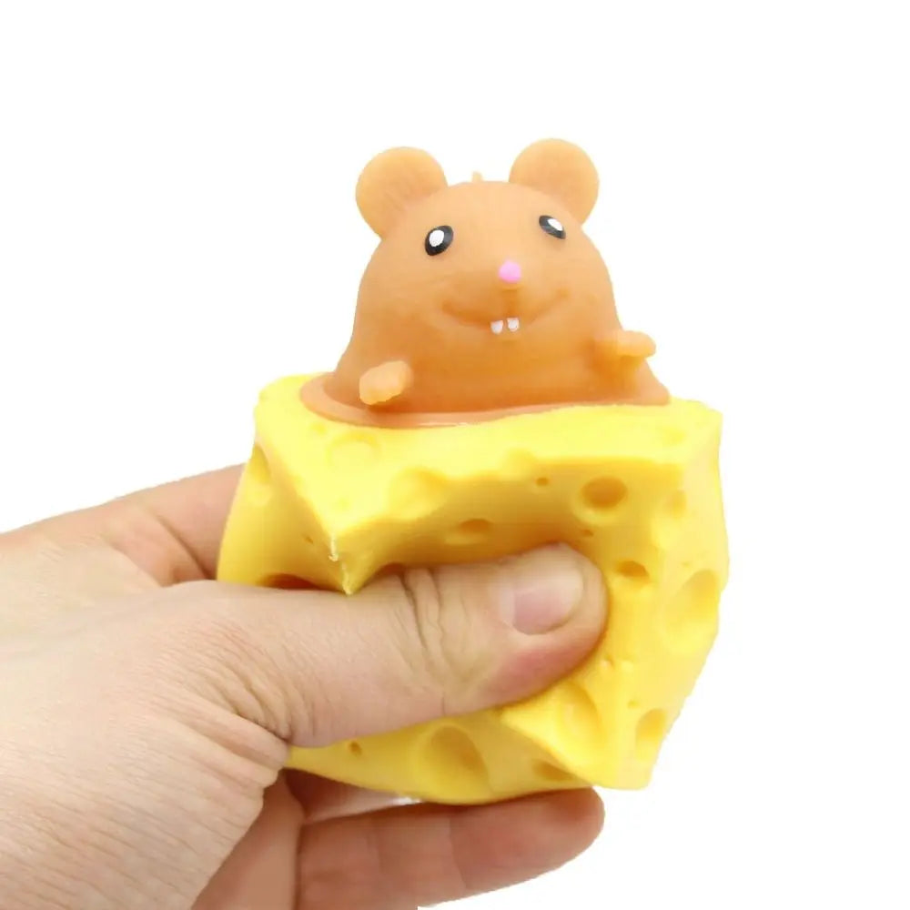 New PVC Cheese Mouse Decompression toy Stress Relief Squeeze Squeeze Toy Pop Up Funny Anti Stress Toy children