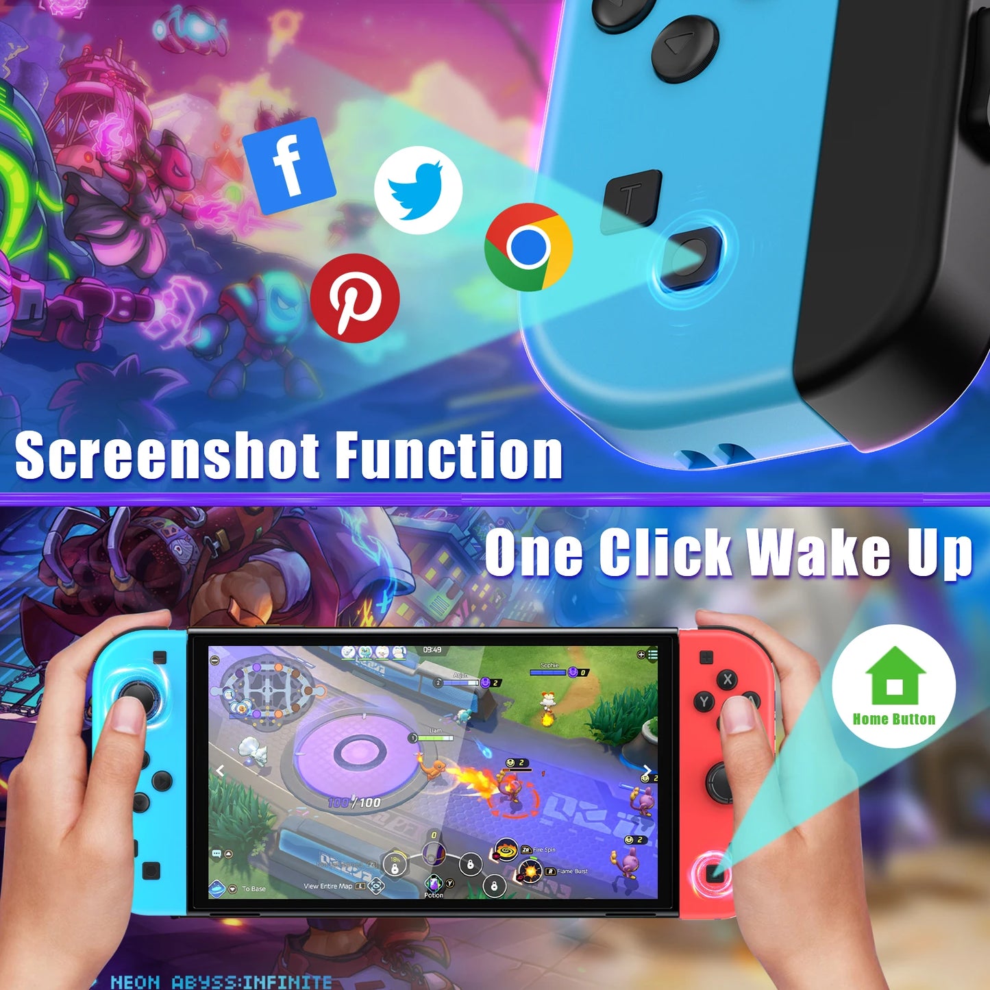 Joycons Gamepad For Nintendo Switch//Lite/Oled/Ios/Android Bluetooth Wireless Controller Joystick With Trubo Video Game Consoles