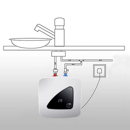 Sweetmile 110V 1500W Digital Display Electric Water Heater with 8L Storage Water Tank Temperature Adjustment Range 30℃-65℃