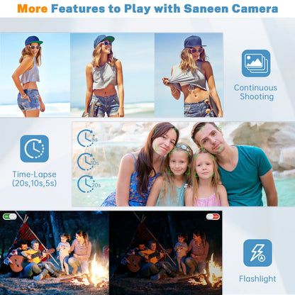 4K Digital Camera for Photography, Autofocus 4k Vlogging Camera, Compact Camera with 16X Digital Zoom, 2.4" Screen, 32GB Card