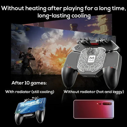 MEMO DL100 Mobile Phone 6 Fingers Gamepad Joysticks Gaming L1R1 Controller 2000mAH*2 Semiconductor Fan Radiator for IOS Android