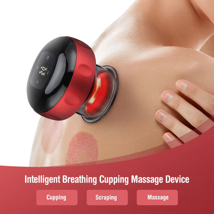 12 Speed Intelligent Vacuum Cupping Set Skin Scraping Massage Guasha Wireless Slimming Body Fat Burner Smart Cupping Electric