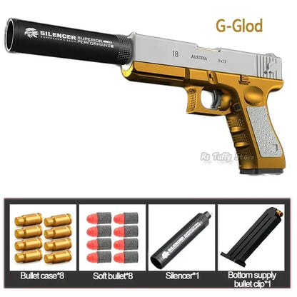 Outdoor Sports Toy Pistol Plastic EVA Foam Darts Bullets Gun Model Airsoft Beginner Aim Train Handgun Air Guns Boys DIY Gifts