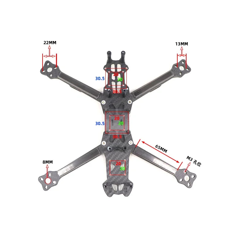 HSKRC CL250 5inch Carbon Fiber Frame Kits with 4PCS Ducts TPU 3D Print Parts for RC FPV Racing Freestyle Drone Support 2205/2207