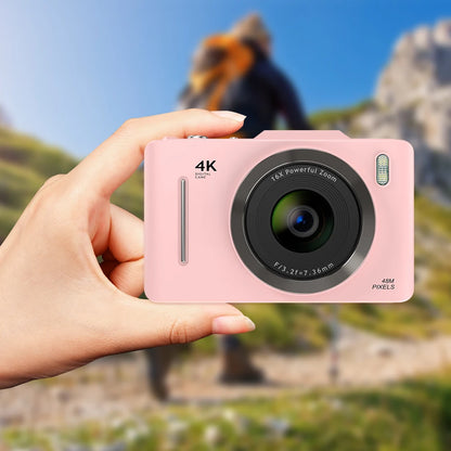 HD 4K 48MP Point Shoot Camera 16X Zoom Small Travel Camera 2.8 Inch Screen Photography Video Camera for Kids Boys Girls