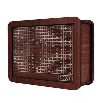Wooden Money Saving Box Reusable Piggy Bank Money Container for 1000/2000/3000/5000/10000 Euro Cash Coin Case