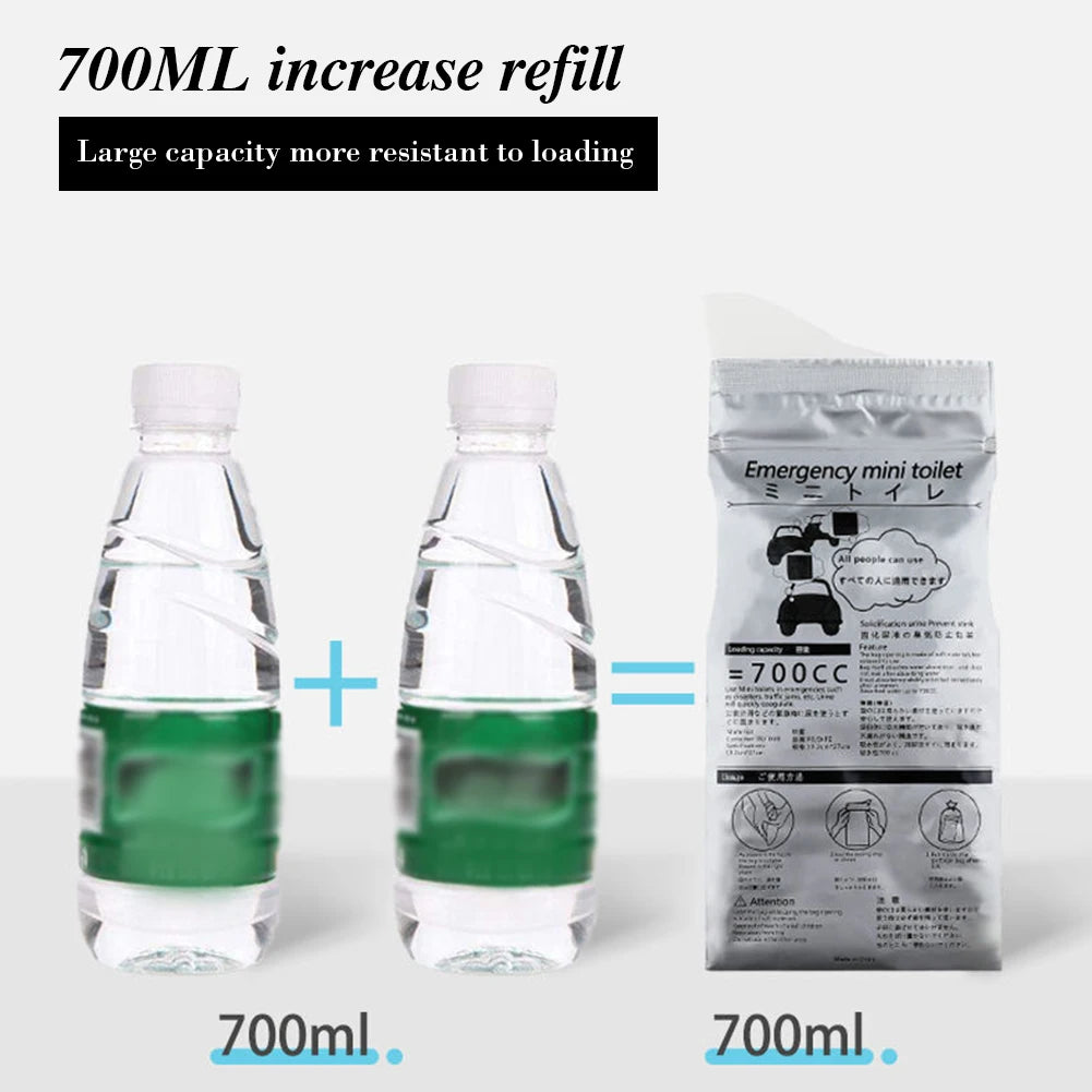 Outdoor Emergency Urinate Bags 700ml Disposable Travel Mini Mobile Toilet Portable Urine Bag Unisex Pee Bag for Female Baby Male