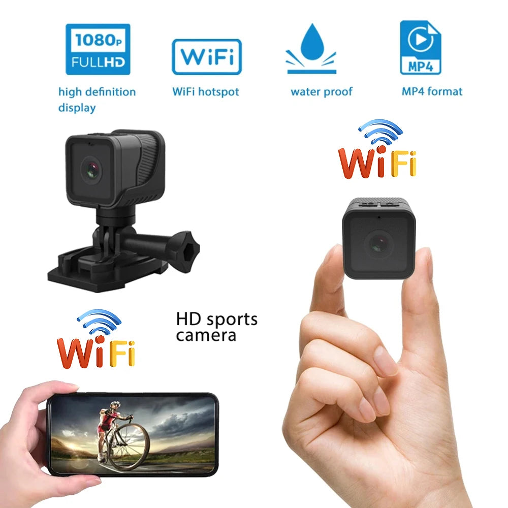 1080P HD WiFi Sports Camera Mini Waterproof Camcorders Motorcycle Bicycle Driving Recorder Motion DV Law Enforcement Instrument