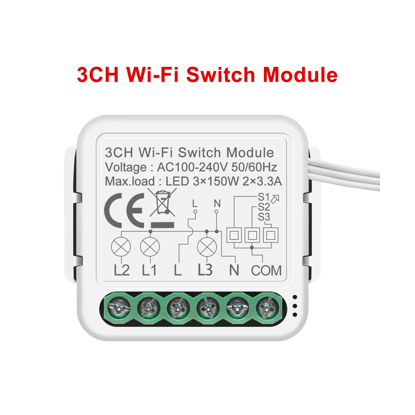 GIRIER Tuya Smart WiFi Light/Curtain/Dimmer Switch Modules Support 2 Way Control Works with Alexa Hey Google Alice No Hub Needed