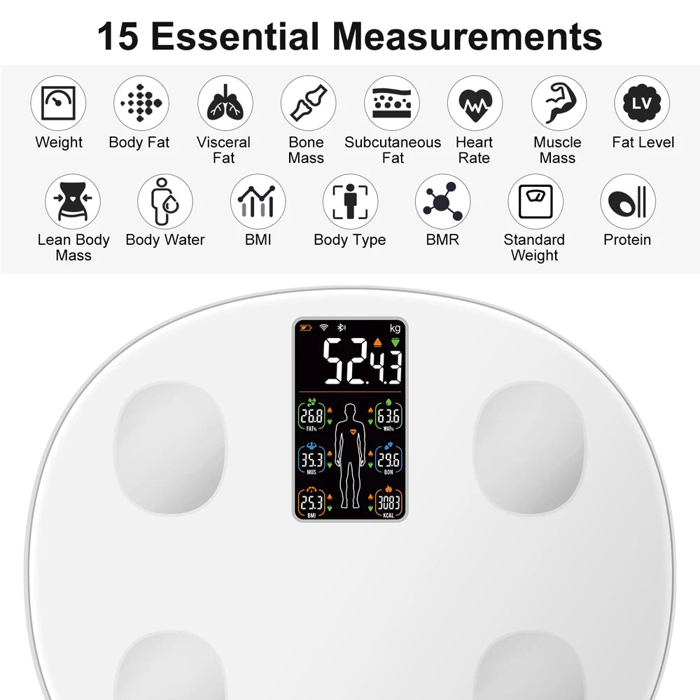 INSMART Digital Body Weight Scale with Screen for Body Fat Scale BMI Bluetooth Bathroom Scales Balance Smart Scales
