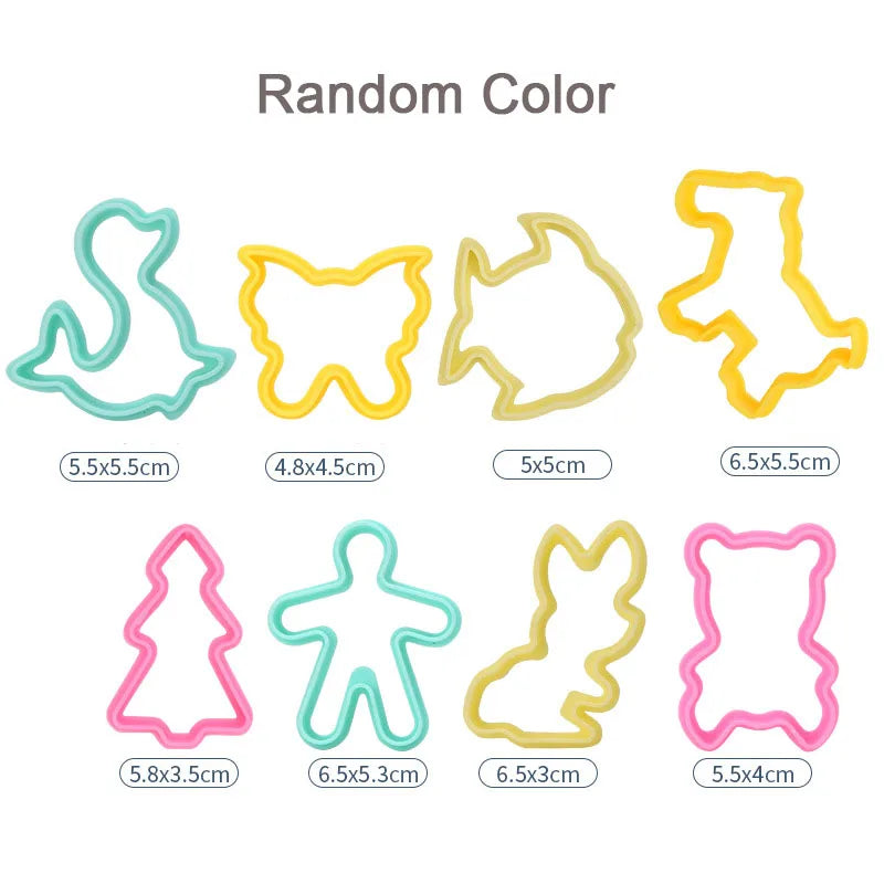 Cartoon 3D Animal Play Dough Molds DIY Creation Tools For Kids Toddlers Various Animal Molds Rolling Pins Clay Dough Accessories