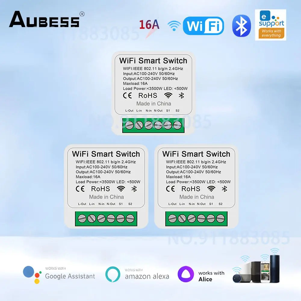16A EWeLink Wifi MINI Smart Switch Support 2-Way Control Timer Wireless Switch Smart Home Automation Work With Alexa Google Home
