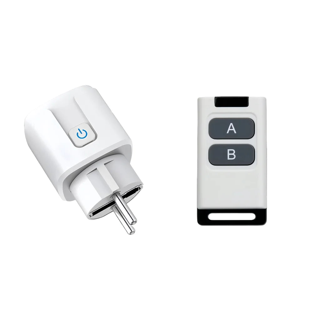 Universal Remote Control Mini Electrical Sockets 433MHZ Rf Smart Plug 220V 15A Single Sockets Switch for Home Appliance led