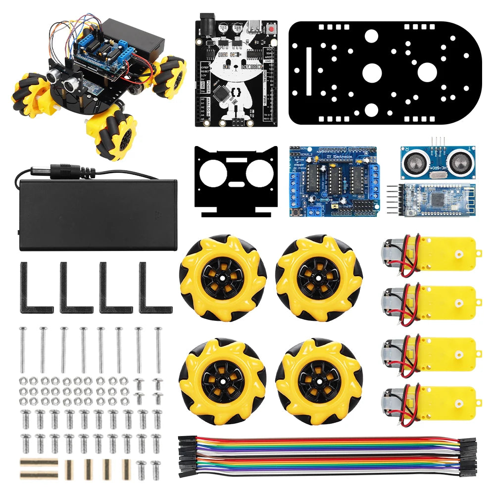 Tscinbuny 4WD Smart Robot Automation Kits For Arduino Programming Project Easy to Assemble Robot Car Coding Robot with E-manual