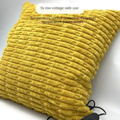 45x45cm USB Electric Cushion Portable Heating Pillow 5-Block Temperature Control Menstrual Cramps Period Pain Relief Heated Pad