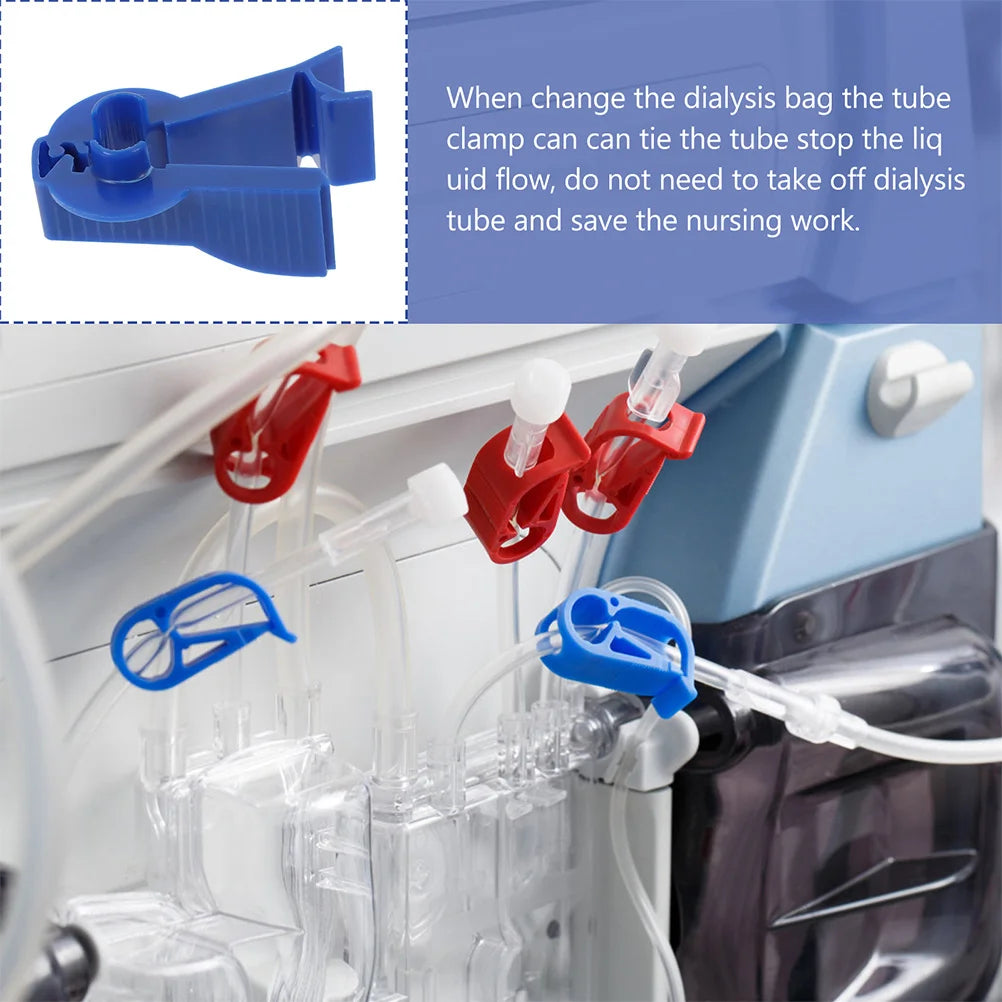 10 Pcs Dialysis Clip Peritoneal Tube Clamp Tubing Closure Bag Pipeline Fixator Supply Clips Holder