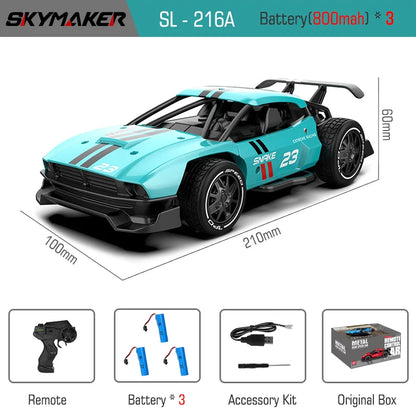 RC Metal Car Toys 1/24 2.4G High Speed Remote Control Mini Scale Model Vehicle Electric Metal RC Car Toys for Boys Children Gift