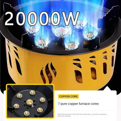 19800/20000W 7-Core Camping Stove High-Power Gase Burner Windproof Stove Electronic ignition Outdoor Stoves Hiking Camping 2023