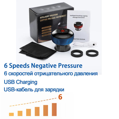Body Scraping Massage Smart Electric Vacuum Cupping Heating Suction Cup Device Back Neck Arm Massger 6/12 Level Cupping