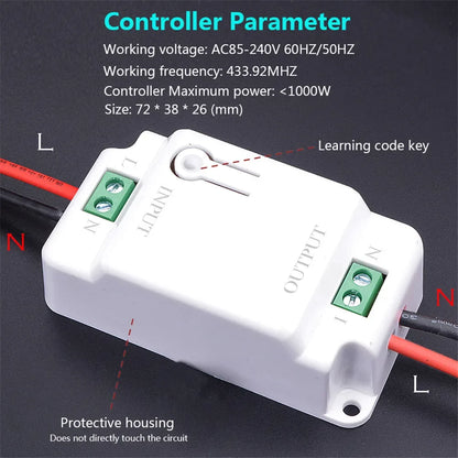 GERMA 1/2/3 gang 433Mhz smart push Wireless Switch Light RF Remote Control 110V 220V Receiver home Wall button Ceiling Lamp