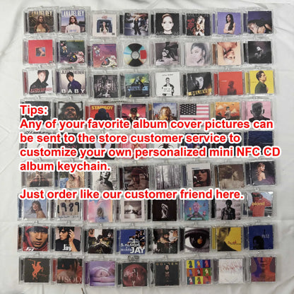 1pcs Custom mini CD case NFC Play songs DIY Artist Singer Music CD Smart Keychain Backpack decorative hangings