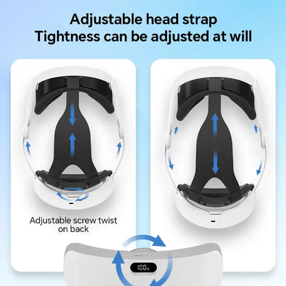 Hibloks 6000mAh Battery Head Strap For Meta Quest 3 Adjustable Built-in Charging Headset Headstrap For Qculus Quest 3 Accessorie