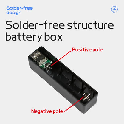 18650 Battery Power Bank Case 1Cell No Welding No Battery 5V1A USB Charging DIY Portable Recycling Durable Mini Black Kit