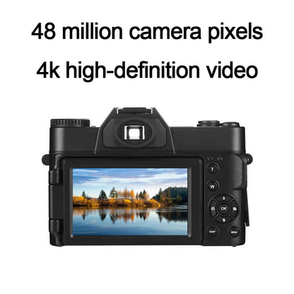 4K HD 48MP Retro Digital Camera 4K HD Professional Digital Camera WIFI Webcam Wide Angle 16X Digital Zoom Camcorder flip screen