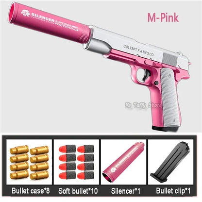 Outdoor Sports Toy Pistol Plastic EVA Foam Darts Bullets Gun Model Airsoft Beginner Aim Train Handgun Air Guns Boys DIY Gifts