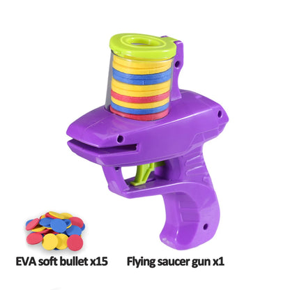 Mini Carrot Flying Disc Launcher Toy Gun Eva Battle Outdoor Multi Person Sports Soft Bullet Gun Safety Carrot Flying Saucer Gun