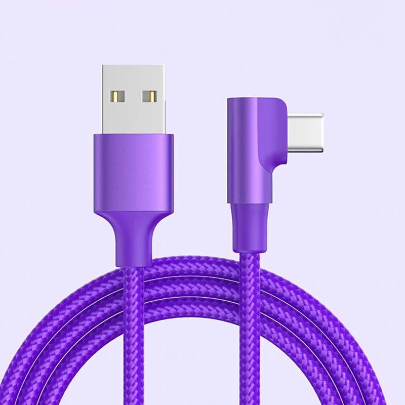 Xiaomi 120w USB Type C Super Charging Cable L Shape 90 Degree Fast Charging 6A For Huawei Xiaomi Samsung