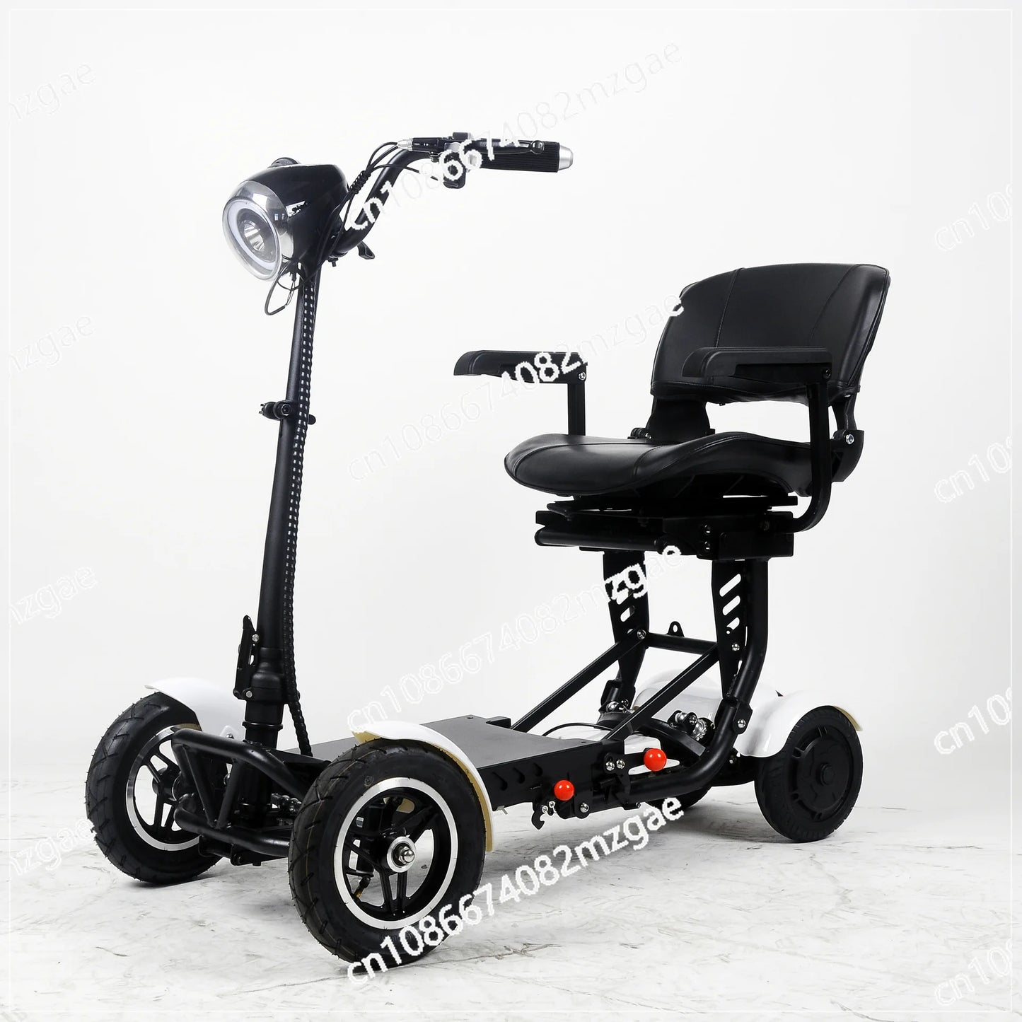 New Style Travel Wheelchair Dual Motor Adult Folding Mobility 4 Wheels Electric Scooters Bike with Seat