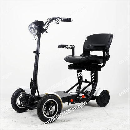 New Style Travel Wheelchair Dual Motor Adult Folding Mobility 4 Wheels Electric Scooters Bike with Seat