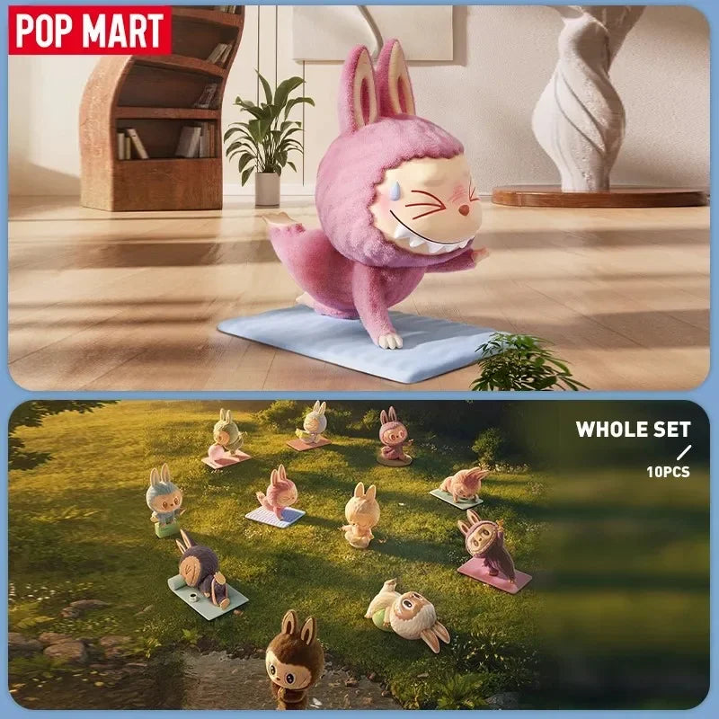 POP MART LABUBU THE MONSTERS Lazy Yoga Series Blind Box Toys Kawaii Anime Action Figure Caixa Caja Surprise Mystery Box Dolls