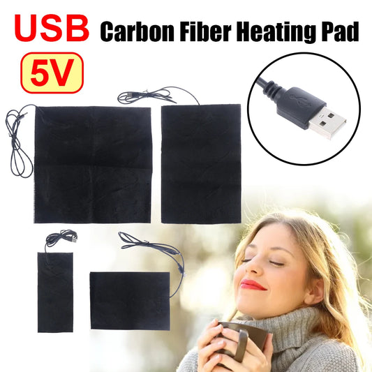 5V USB Warm Paste Pad Carbon Fiber Heating Pad Body Warmer Fast-Heating Heating Film Electric Winter Infrared Fever Heat Mat