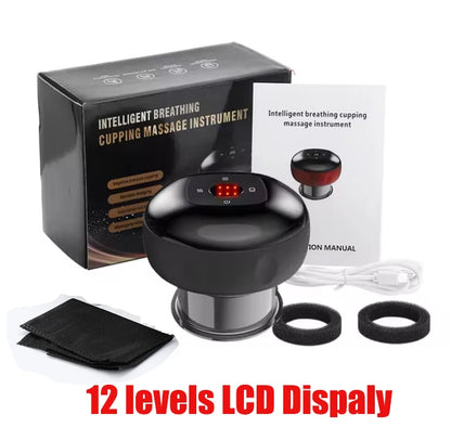 12 Speed Intelligent Vacuum Cupping Set Skin Scraping Massage Guasha Wireless Slimming Body Fat Burner Smart Cupping Electric