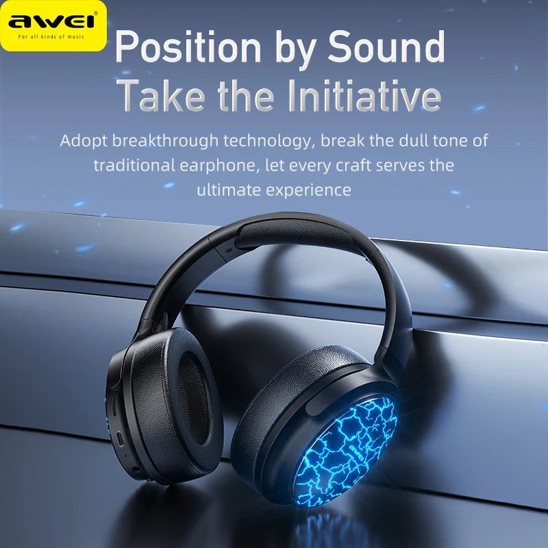 Awei A780 Pro Wireless Bluetooth Earphones V5.3 For Bass Stereo Sound Headphones Long Battery Time Gaming Headset Gamer with Mic