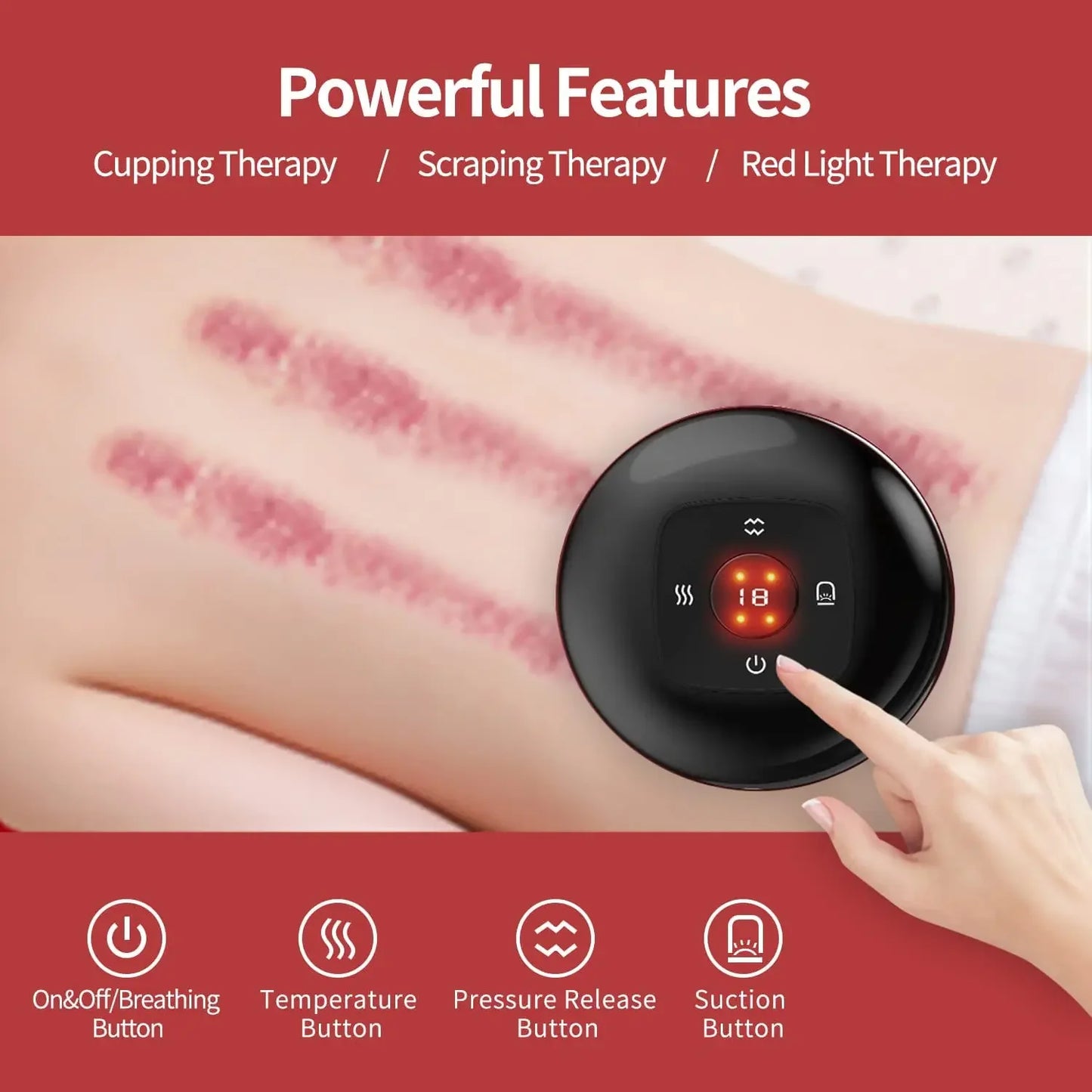 Electric Vacuum Cupping Massage Anti Cellulite Magnet Therapy Wireless Guasha Scraping Fat Burner Slimming Body Scraping Cupping