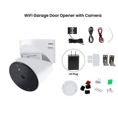 GIRIER WiFi Garage Door Opener with Security Camera 1080P Smart Garage Camera Supports 2-way Talk Night Vision Motion Detection