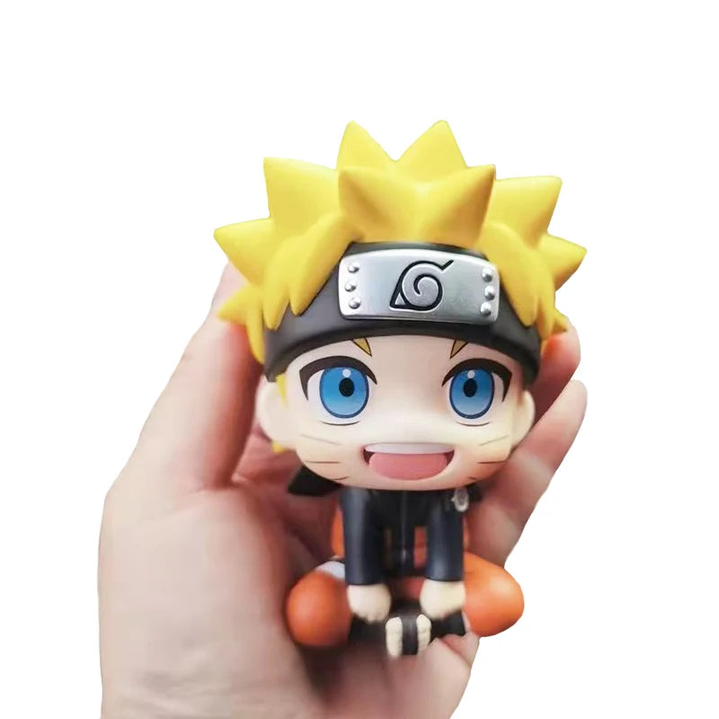 9 CM Anime Naruto Characters Uzumaki Naruto Kakashi Uchiha Sasuke Itachi Cute Toys Q Version Figurals Car Decoration Model Gift