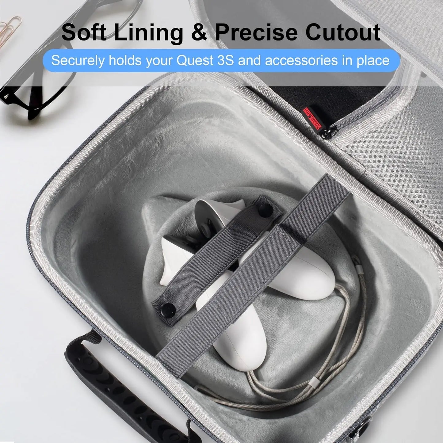 Large Carrying Case for Meta Quest 3S, Upgraded Hard Travel Case Compatible with BOBOVR S3 Pro/Kiwi Design Battery Head Strap