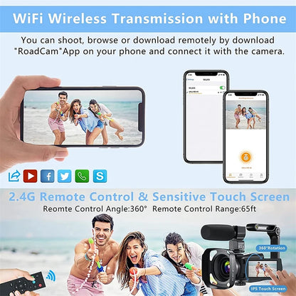 Digital Camera 4k Professional Camcorder for Youtube 48MP WiFi Video Camera 18X Digital Zoom Camera Digital Webcam For Tiktok