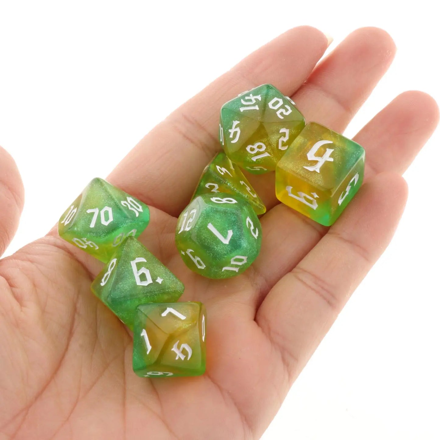 7/10Pcs Double-Colors Polyhedral Dices with Pouch Set D4, D6, D8, D12,D20, D10 for Board Game Role Playing Game Party