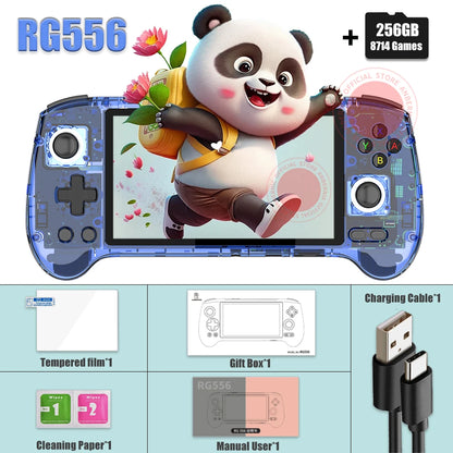 ANBERNIC RG556 Retro Handheld Game Console 64bit Android 13 System Unisoc T820 5.48-inch AMOLED Screen Hall Joystick Game Player